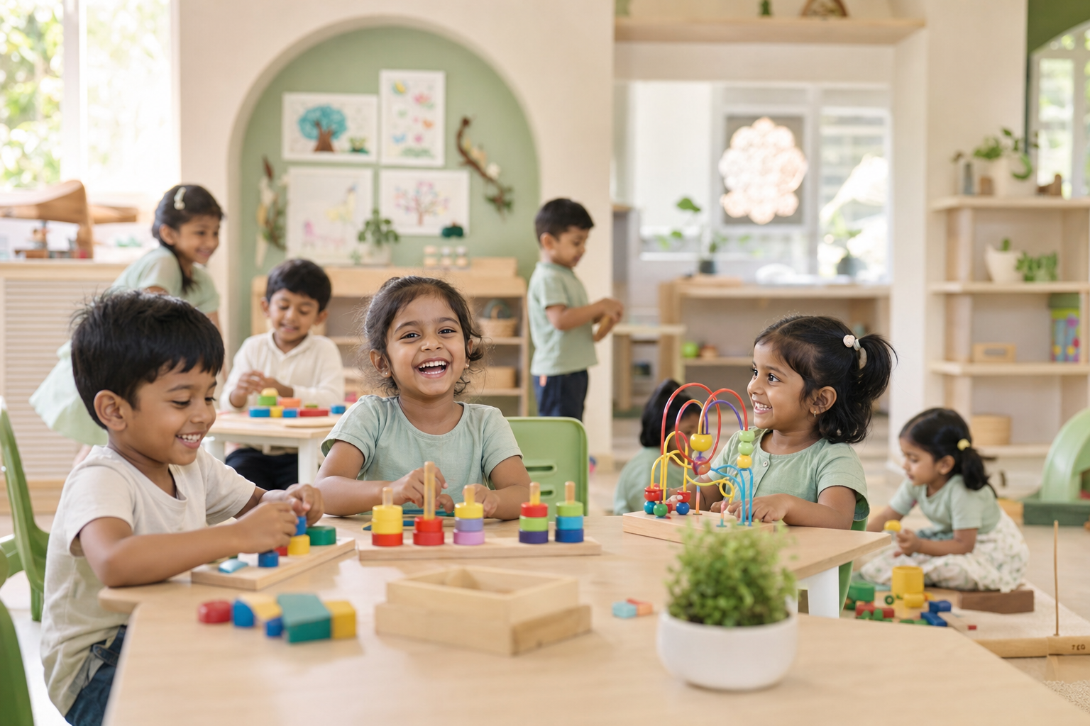 Warm preschool classroom at Little Steps Preschool Chennai